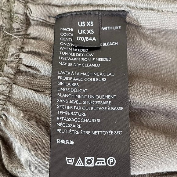 Maeve army green tiered v-neck, XS - Picture 4 of 5